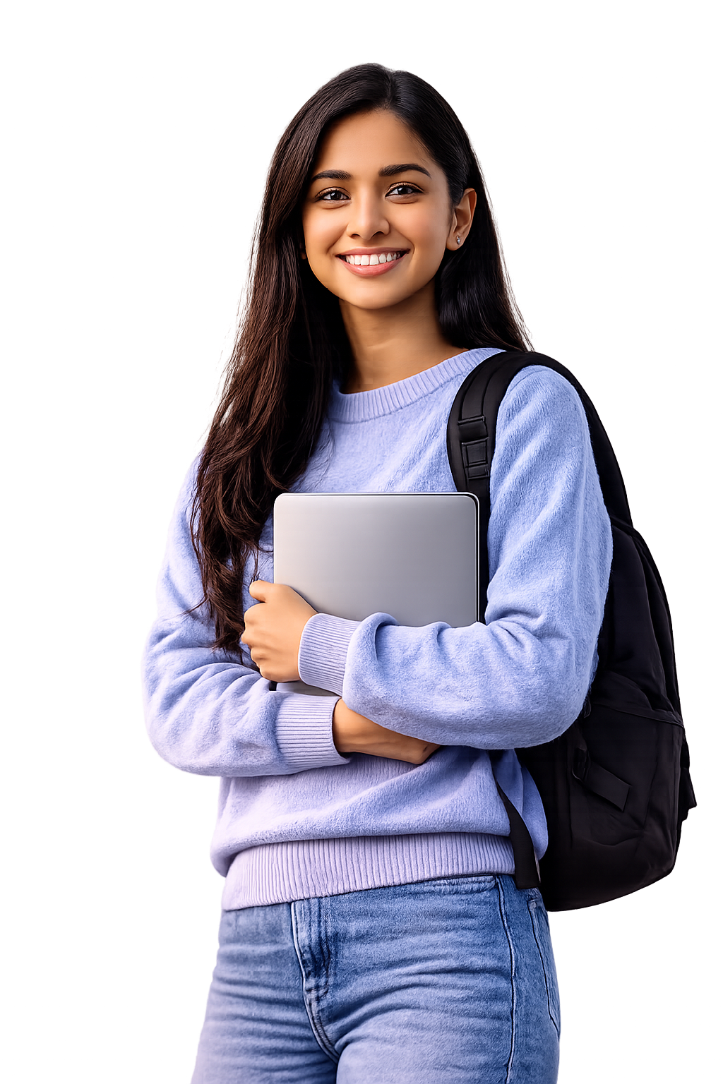 Candidate holding a laptop and preparing for career opportunities